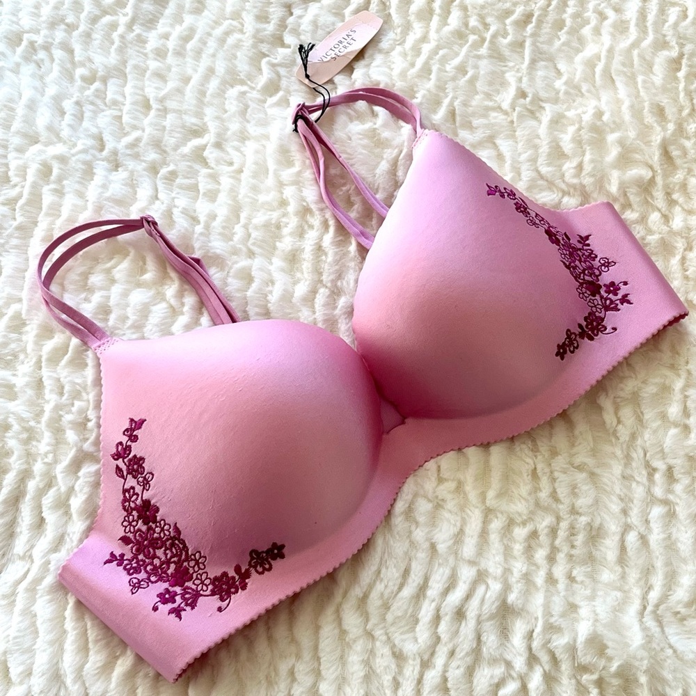 NWT 34B Pink Angels Smooth Push Up Bra